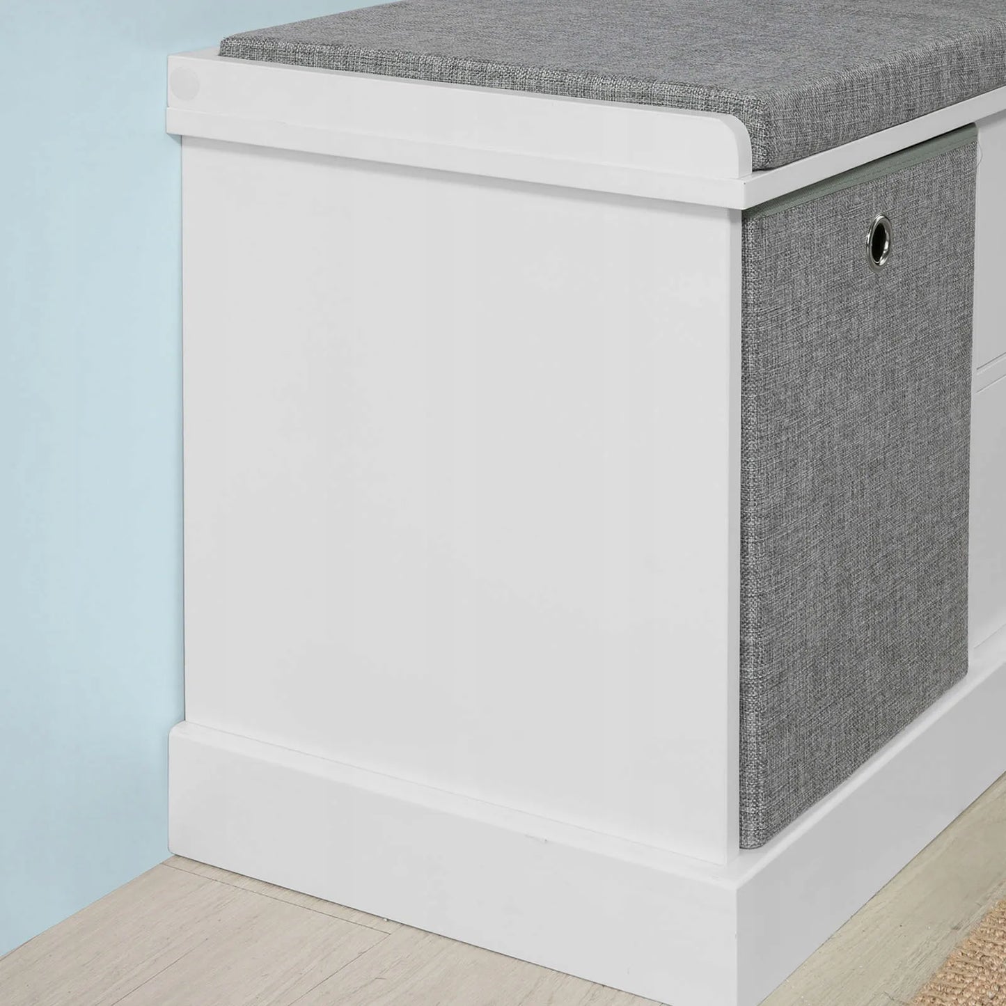Apmuštas suoliukas batų spintelė su 2 krepšiais ir 2 stalčiais 100x35x50cm FSR66-HG