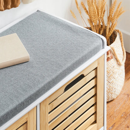 Apmuštas suoliukas batų spintelė su daiktadėže akacijos spalvos 71x35cm FSR23-II-WN