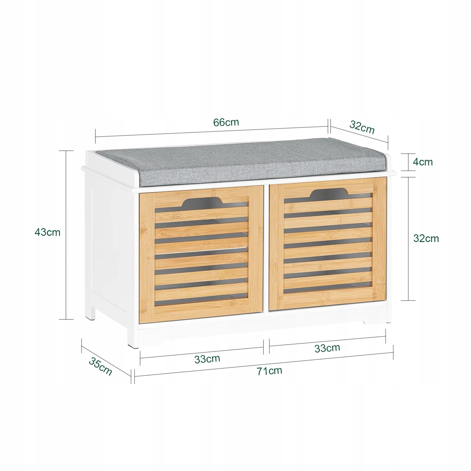 Apmuštas suoliukas batų spintelė su daiktadėže akacijos spalvos 71x35cm FSR23-II-WN
