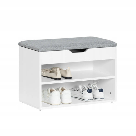 Apmuštas suoliukas batų spintelė su sėdyne ir dėtuve 60cm FSR25-HG