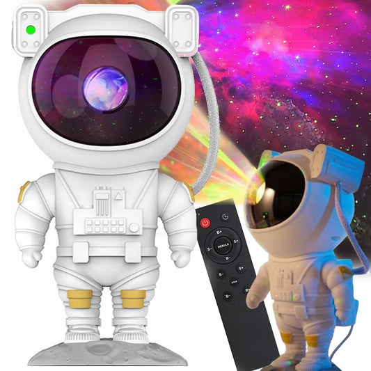 Astronauto formos žvaigždžių projektorius – naktinė LED lemputė su lazeriu ir nuotolinio valdymo pulteliu