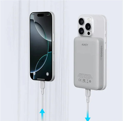 AUKEY PB-MS04 belaidis MagSafe išorinis akumuliatorius (powerbank), 10000 mAh, 20W, USB-C