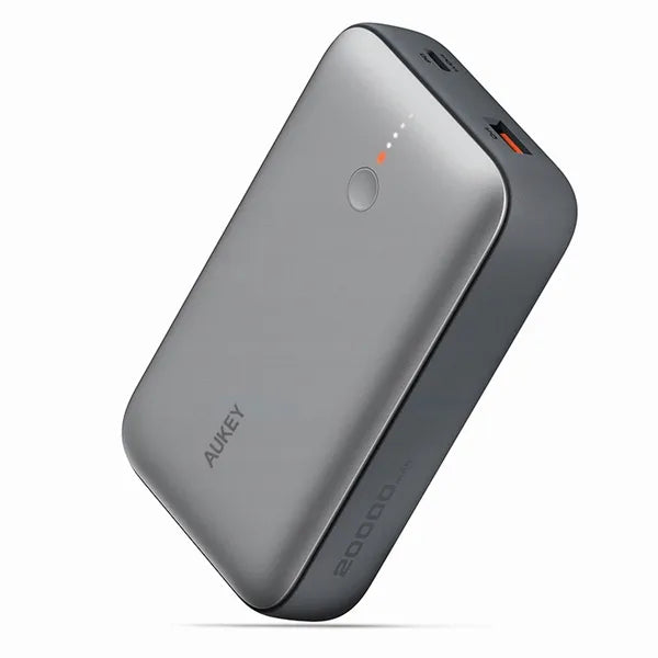Aukey PB-Y57 Spark Mini išorinis akumuliatorius 20000mAh PD QC 3.0 USB-C 22.5W LED + laidas