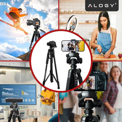 Aukštas 180 cm fotografinis trikojis fotoaparatui, kamerai ir išmaniajam telefonui su priedais