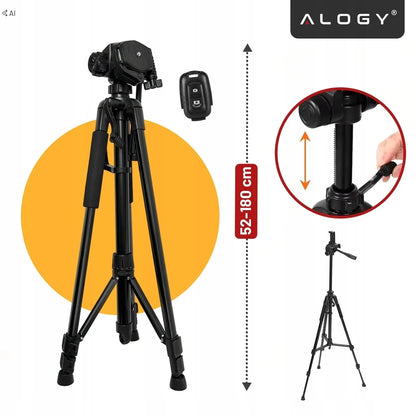 Aukštas 180 cm fotografinis trikojis fotoaparatui, kamerai ir išmaniajam telefonui su priedais
