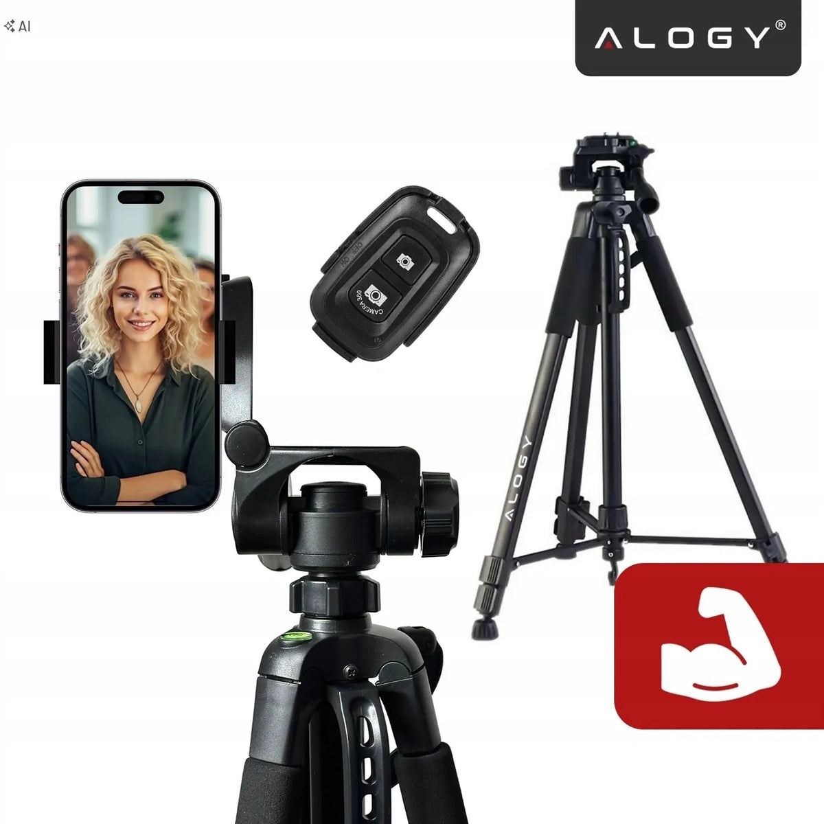 Aukštas 180 cm fotografinis trikojis fotoaparatui, kamerai ir išmaniajam telefonui su priedais