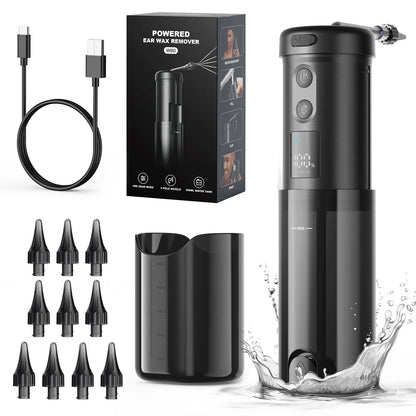 Ausų sieros šalinimo irigatorius, ausų valymo prietaisas, 5 režimai, 10 antgalių, USB-C