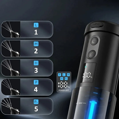 Ausų sieros šalinimo irigatorius, ausų valymo prietaisas, 5 režimai, 10 antgalių, USB-C
