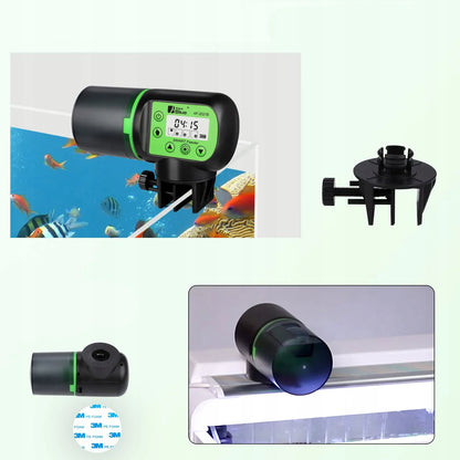 Automatinė akvariumo žuvų šėrykla su pašaro dozatoriumi