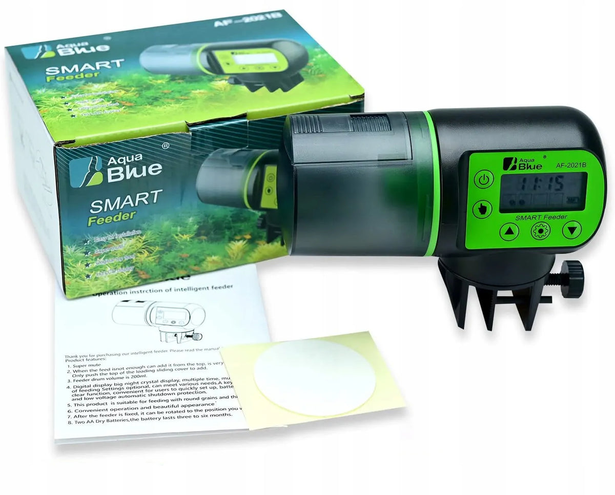 Automatinė akvariumo žuvų šėrykla su pašaro dozatoriumi