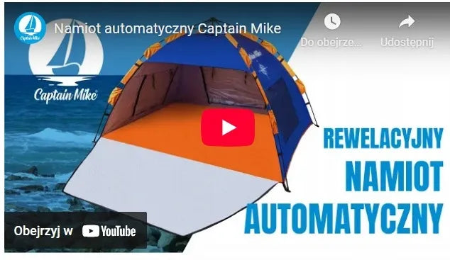 Automatinė paplūdimio palapinė Captain Mike su UV UPF 50+ apsauga