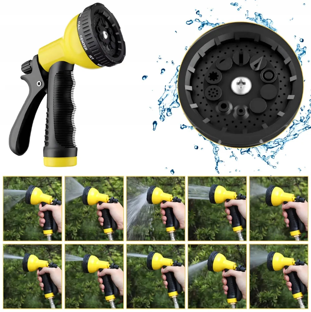 Automatinė sodo žarnos ritė 20 m + 2 m 1/2" su purkštuvu 8F