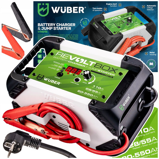 Automatinis automobilinis akumuliatorių įkroviklis su paleidimo funkcija 110A booster Wuber W14015