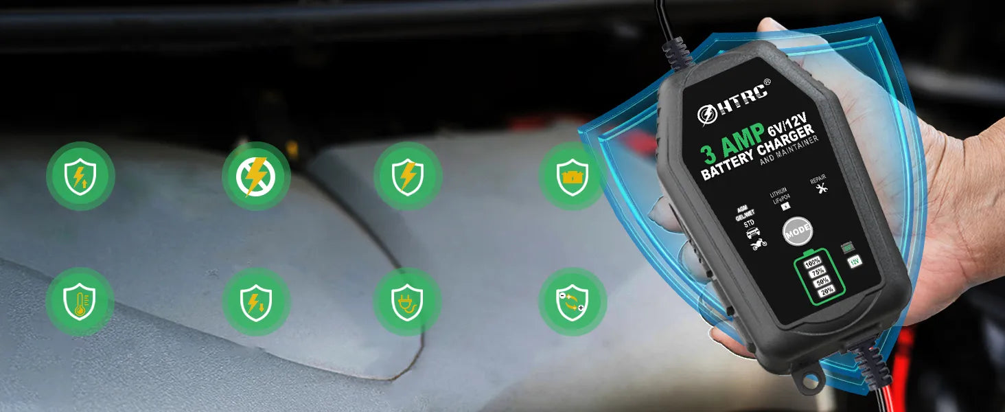 Automatinis automobilio akumuliatoriaus įkroviklis LCD 6V 12V 3A