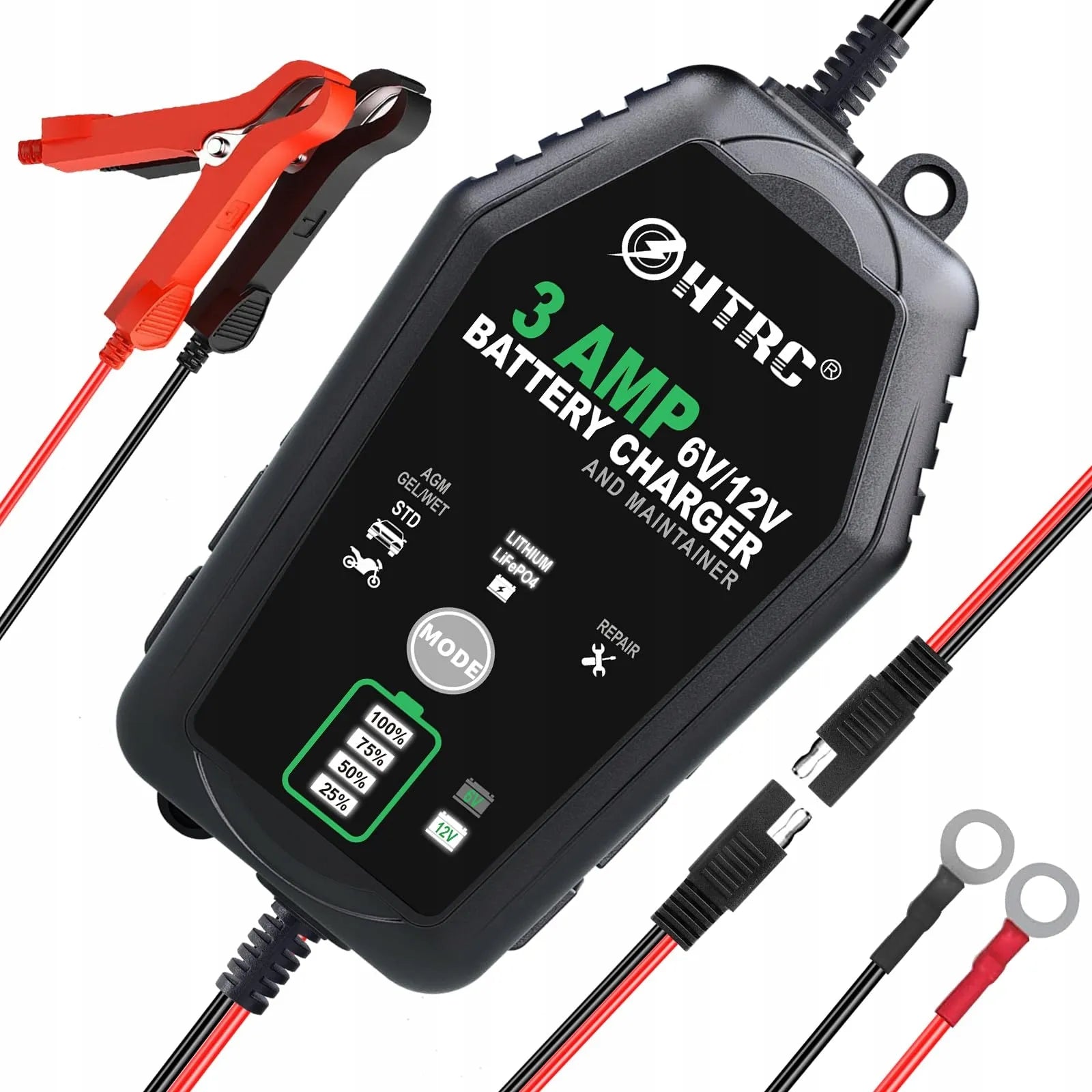 Automatinis automobilio akumuliatoriaus įkroviklis LCD 6V 12V 3A
