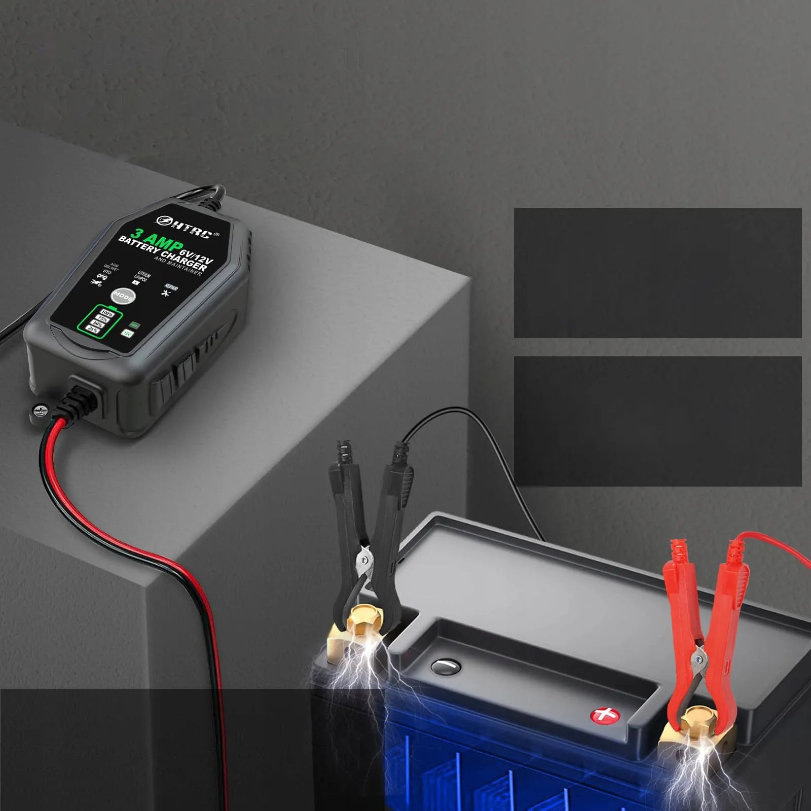 Automatinis automobilio akumuliatoriaus įkroviklis LCD 6V 12V 3A