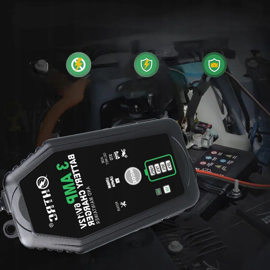 Automatinis automobilio akumuliatoriaus įkroviklis LCD 6V 12V 3A