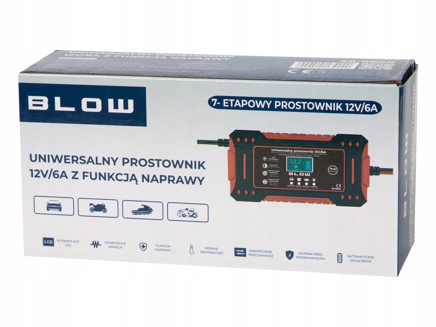 Automatinis išmanusis akumuliatoriaus įkroviklis BLOW LCD 12V 6A