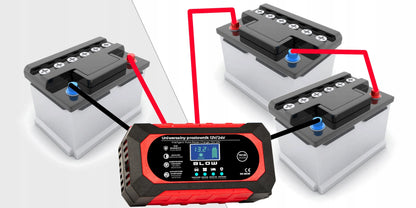 AUTOMATINIS IŠMANUSIS AKUMULIATORIAUS ĮKROVIKLIS LCD 24V 12V 8A