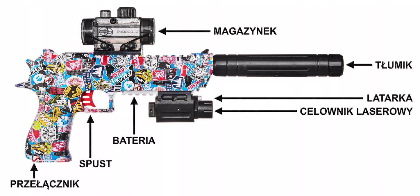 Automatinis pistoletas DEAGLE CS vandeniniams gelio rutuliukams 7-8 mm