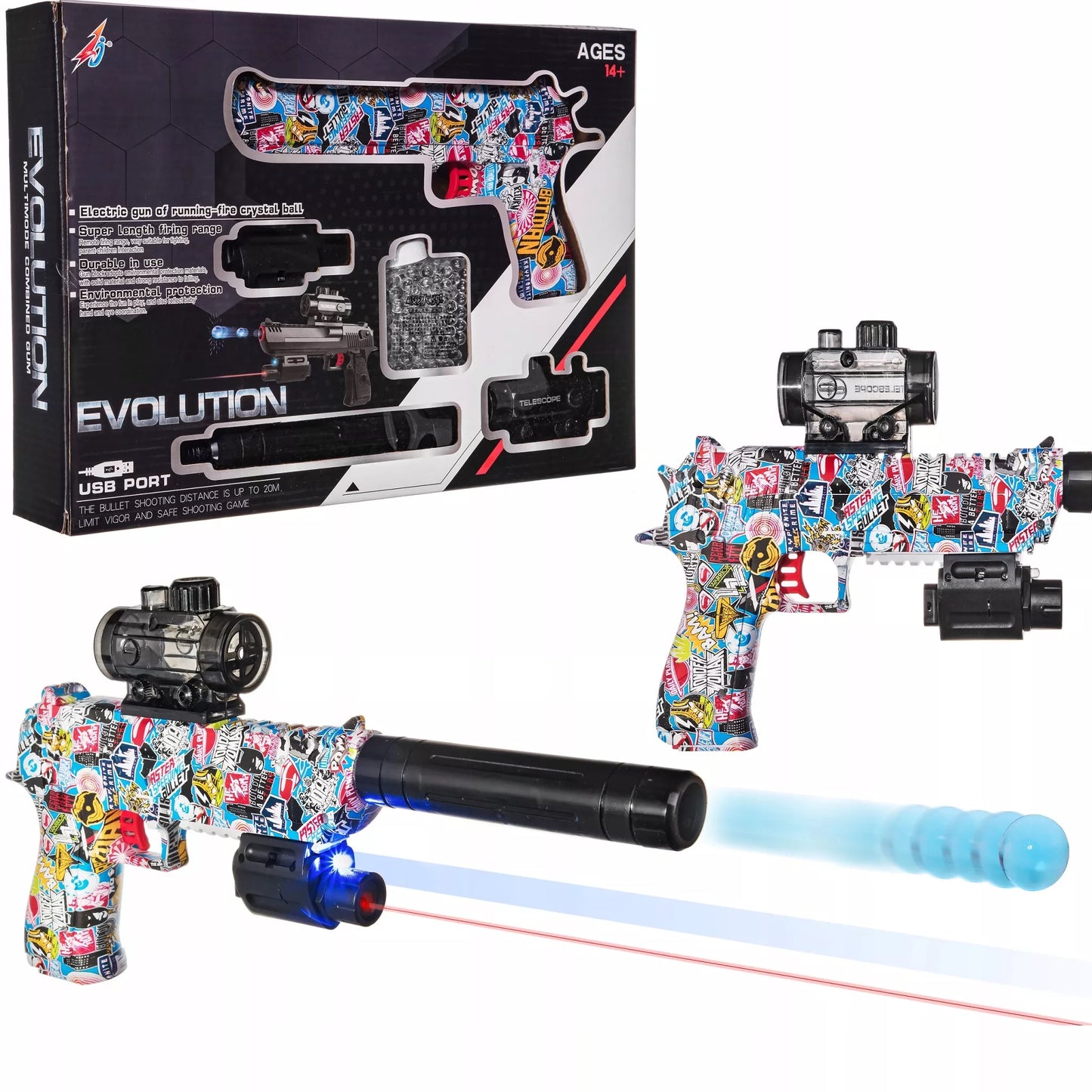 Automatinis pistoletas DEAGLE CS vandeniniams gelio rutuliukams 7-8 mm