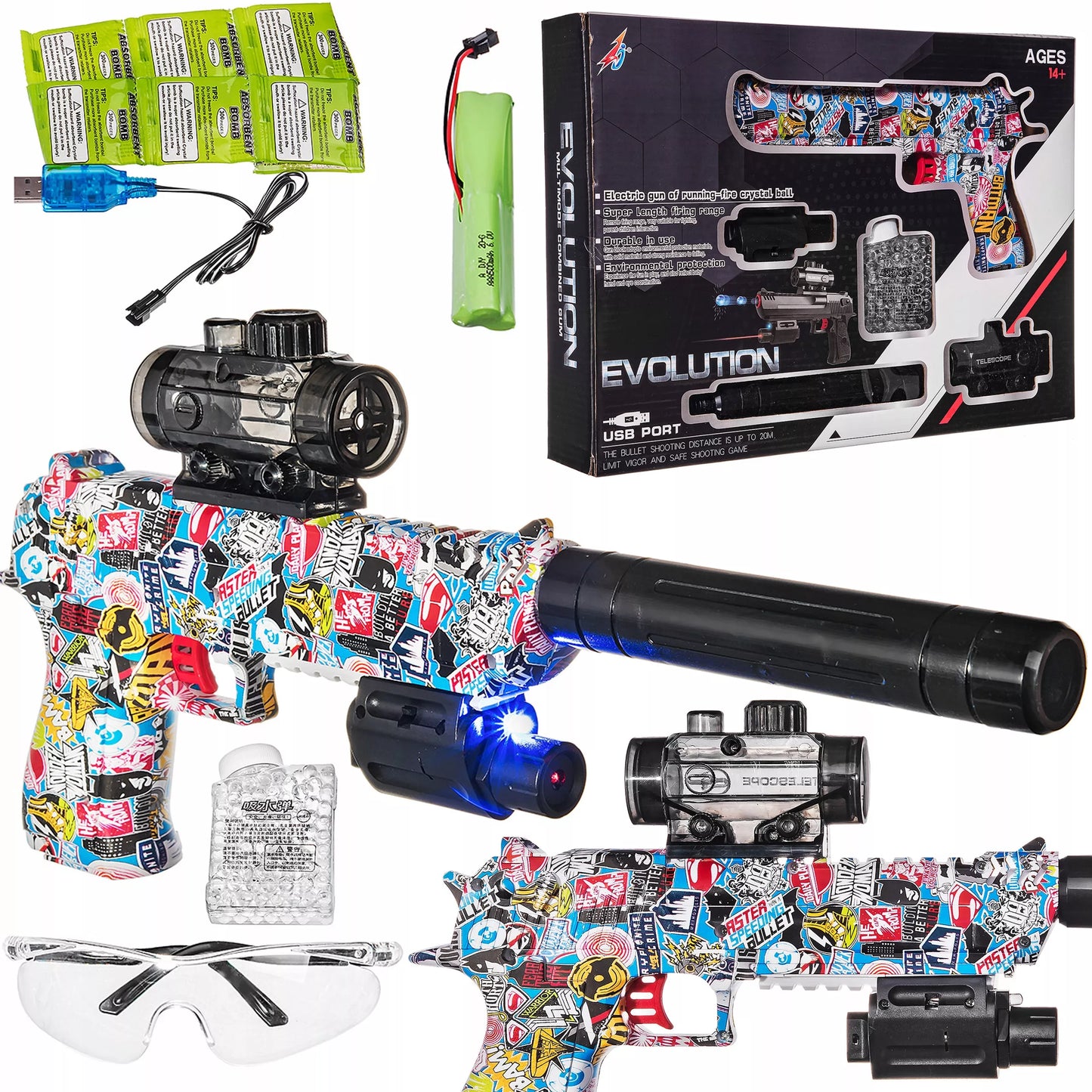 Automatinis pistoletas DEAGLE CS vandeniniams gelio rutuliukams 7-8 mm