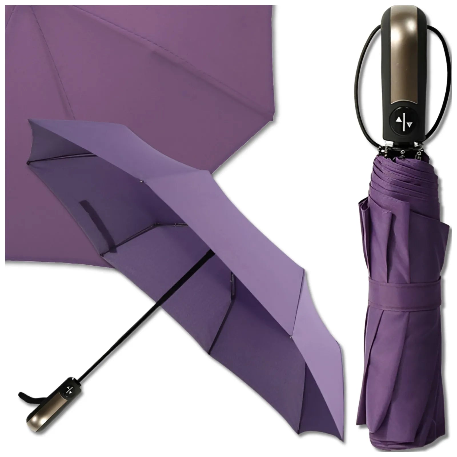 Automatinis skėtis Omna U1 XL sulankstomas su dėklu, violetinis