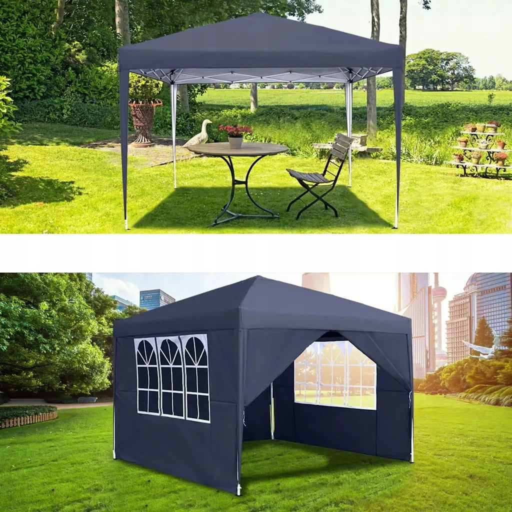 Automatinis sodo paviljonas prekybinė palapinė 3 × 3 m su 4 sienelėmis