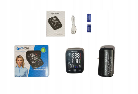 AUTOMATYCZNY CIŚNIENIOMIERZ NARAMIENNY Z ZASILANIEM USB, FUNKCJĄ WYKRYWANIA ARYTMII ORAZ DUŻYM MANKIETEM