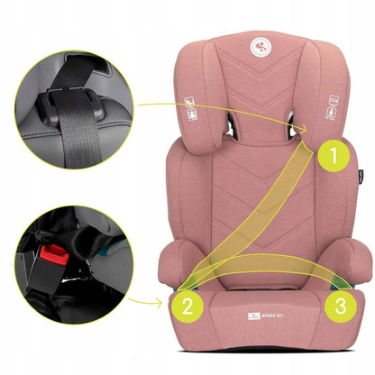 Automobilinė kėdutė „Lorelli Speed GT“, 15–36 kg, ISOFIX, i-Size, 100–150 cm, rožinė