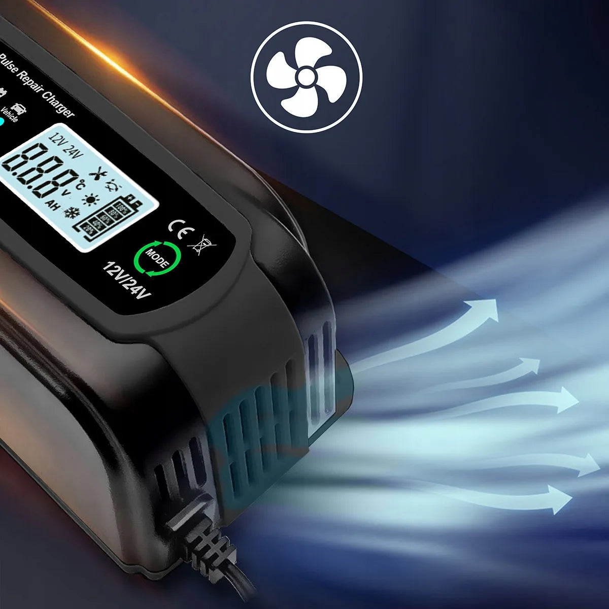 Automobilinis akumuliatorių įkroviklis su remonto funkcija 12V 24V 10A