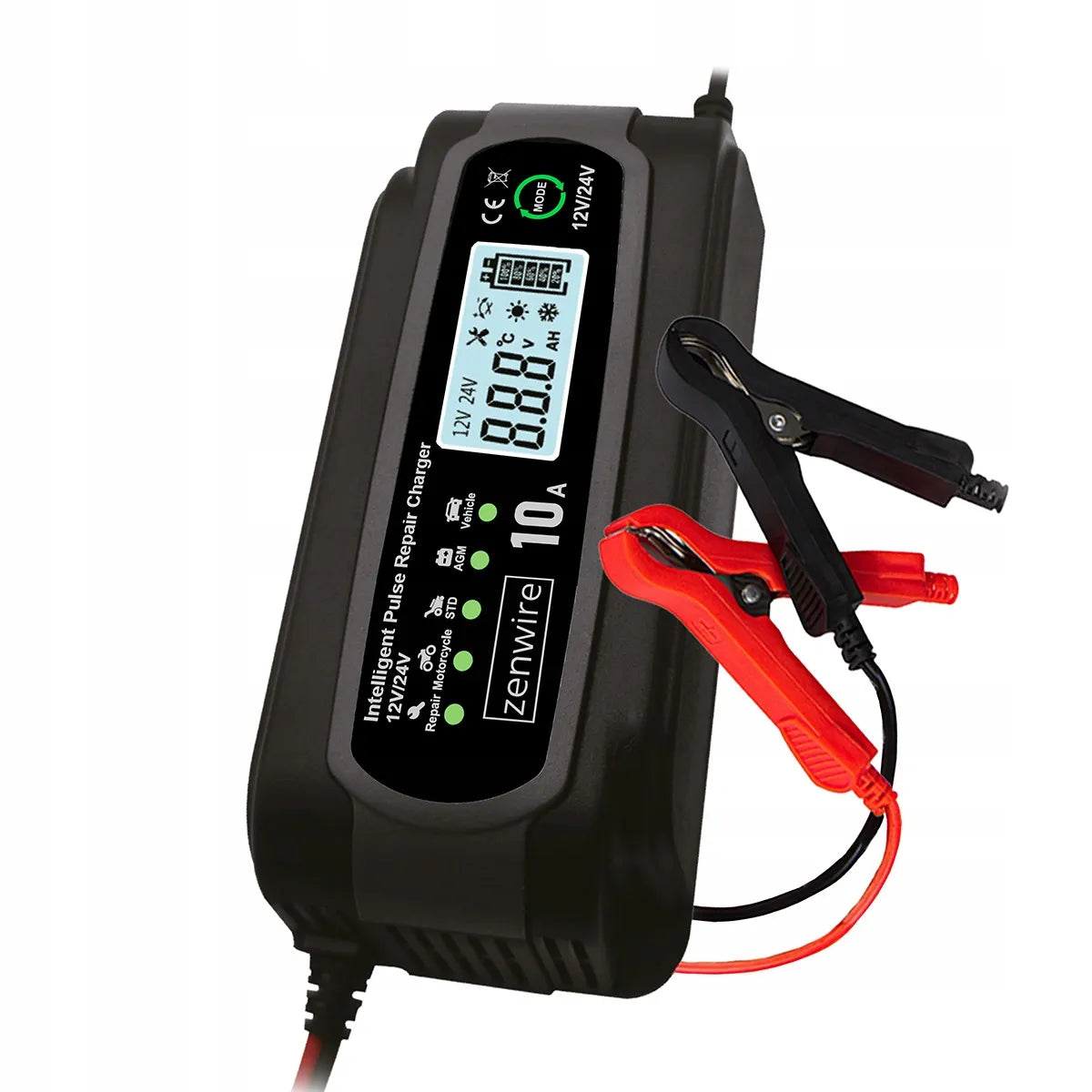 Automobilinis akumuliatorių įkroviklis su remonto funkcija 12V 24V 10A