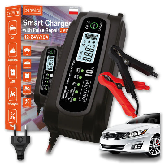 Automobilinis akumuliatorių įkroviklis su remonto funkcija 12V 24V 10A
