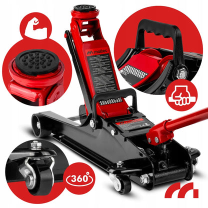 Automobilinis domkratas „žaba“ žemo profilio hidraulinis 385 mm 2,5 t