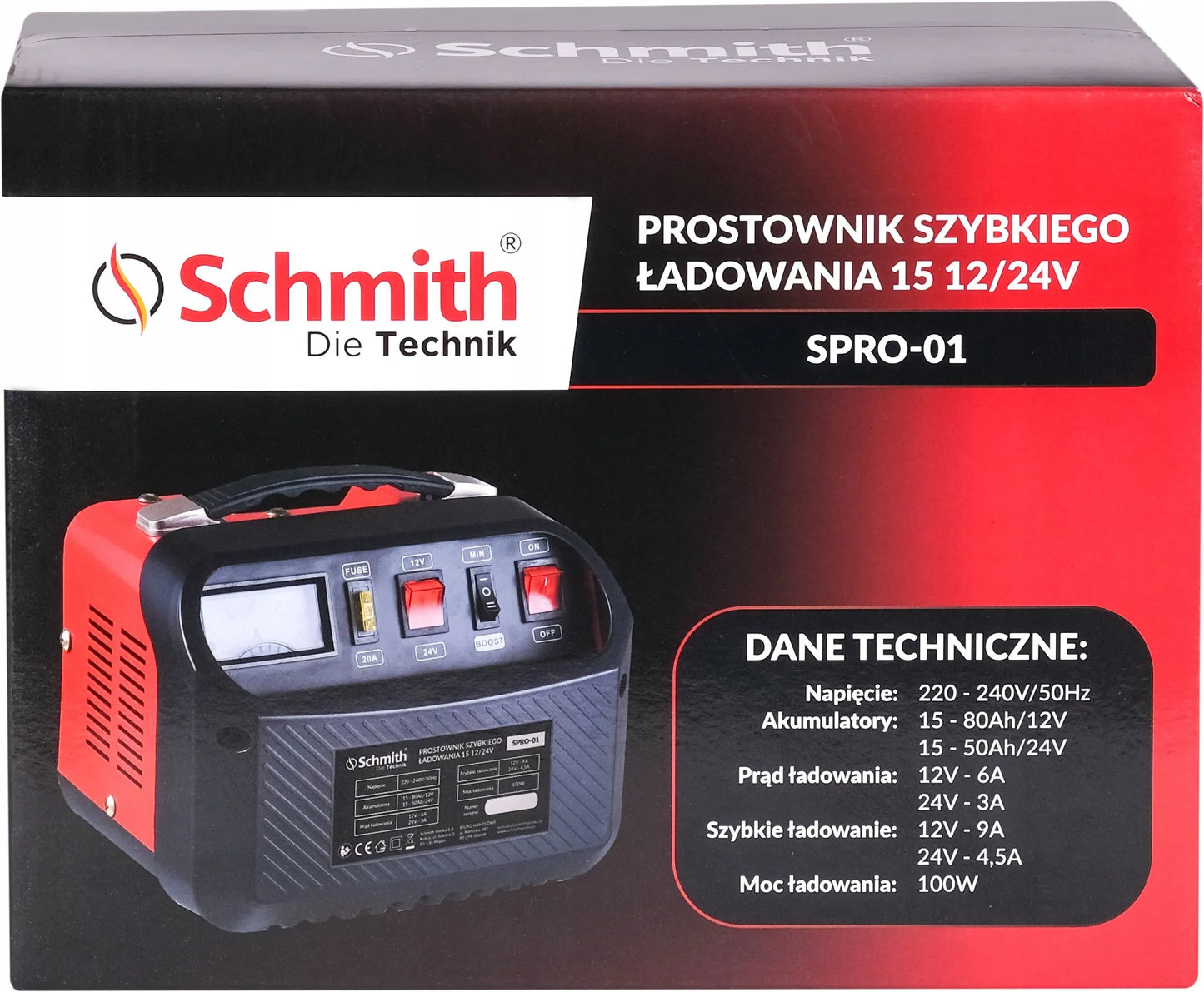 Automobilinis greitojo įkrovimo įkroviklis Schmith 12/24V