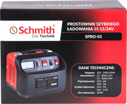 Automobilinis greitojo įkrovimo įkroviklis Schmith 12/24V