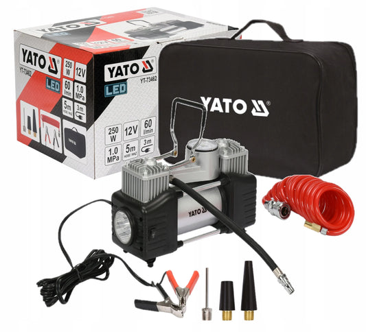 Automobilinis kompresorius su LED lempute 12V YATO YT-73462