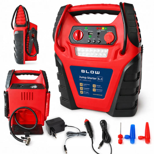 Automobilinis paleidiklis Jump Starter 5-in-1, 20000 mAh, 12V, kompresorius, „powerbank“