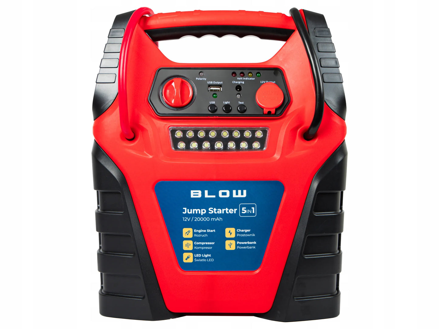 Automobilinis paleidiklis Jump Starter 5-in-1, 20000 mAh, 12V, kompresorius, „powerbank“