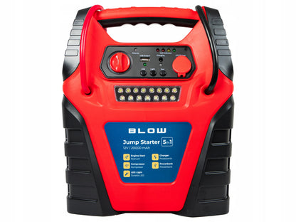 Automobilinis paleidiklis Jump Starter 5-in-1, 20000 mAh, 12V, kompresorius, „powerbank“