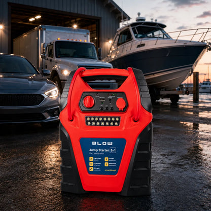 Automobilinis paleidiklis Jump Starter 5-in-1, 20000 mAh, 12V, kompresorius, „powerbank“