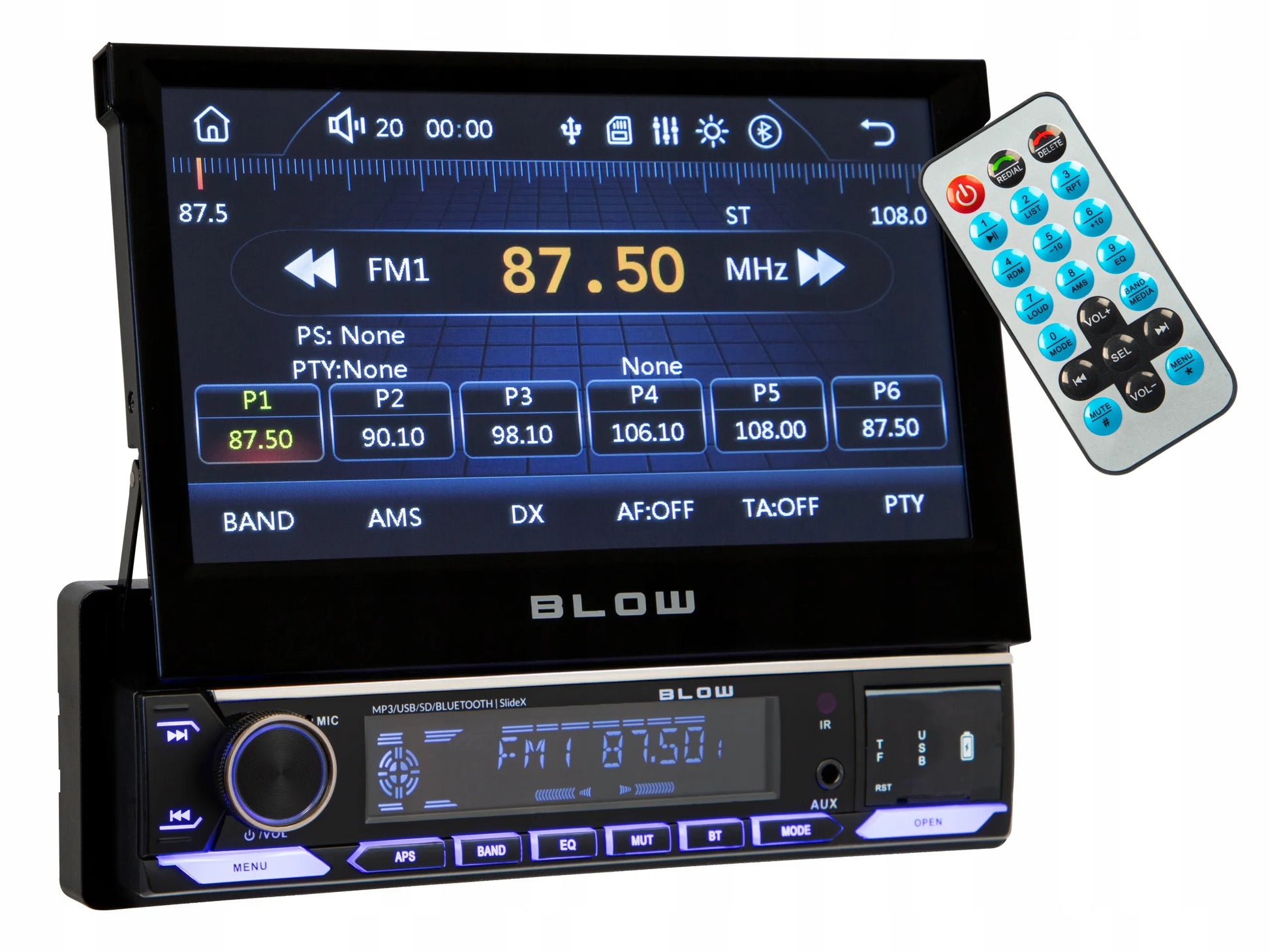 Automobilinis radijas 1-DIN 7 colių ištraukiamas jutiklinis ekranas CarPlay Android Auto