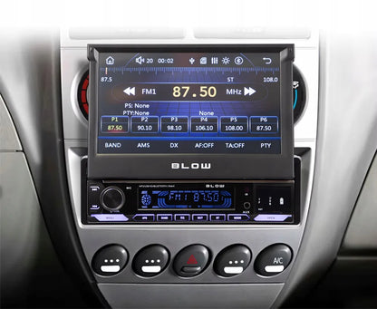Automobilinis radijas 1-DIN 7 colių ištraukiamas jutiklinis ekranas CarPlay Android Auto