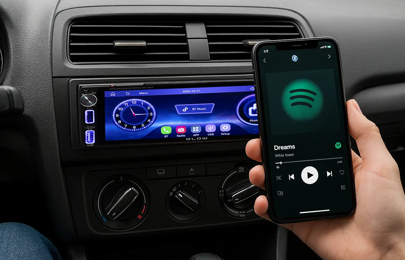 Automobilinis radijas BLOW AVH686A 1-DIN jutiklinis 6.86" Bluetooth CarPlay Android Auto