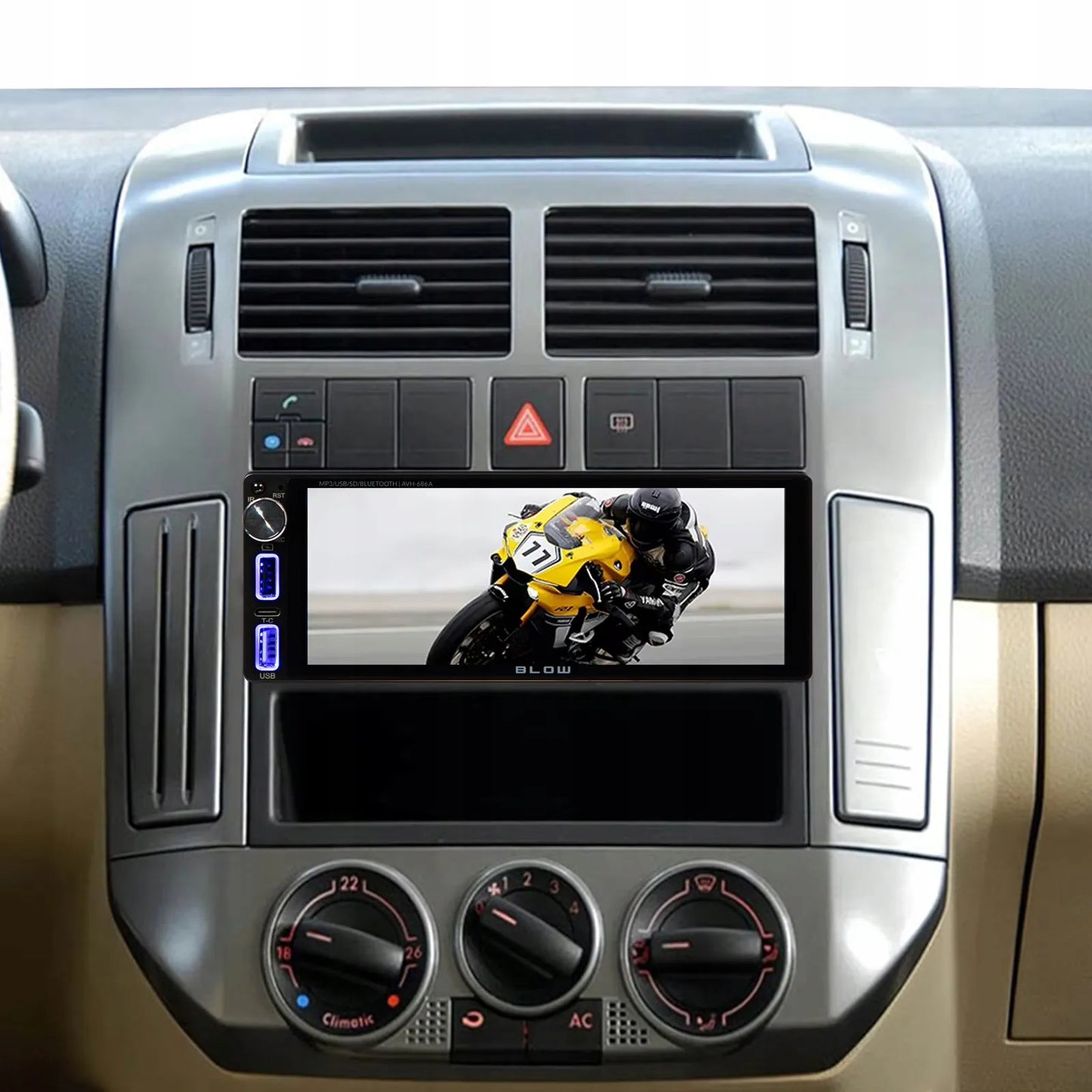 Automobilinis radijas BLOW AVH686A 1-DIN jutiklinis 6.86" Bluetooth CarPlay Android Auto