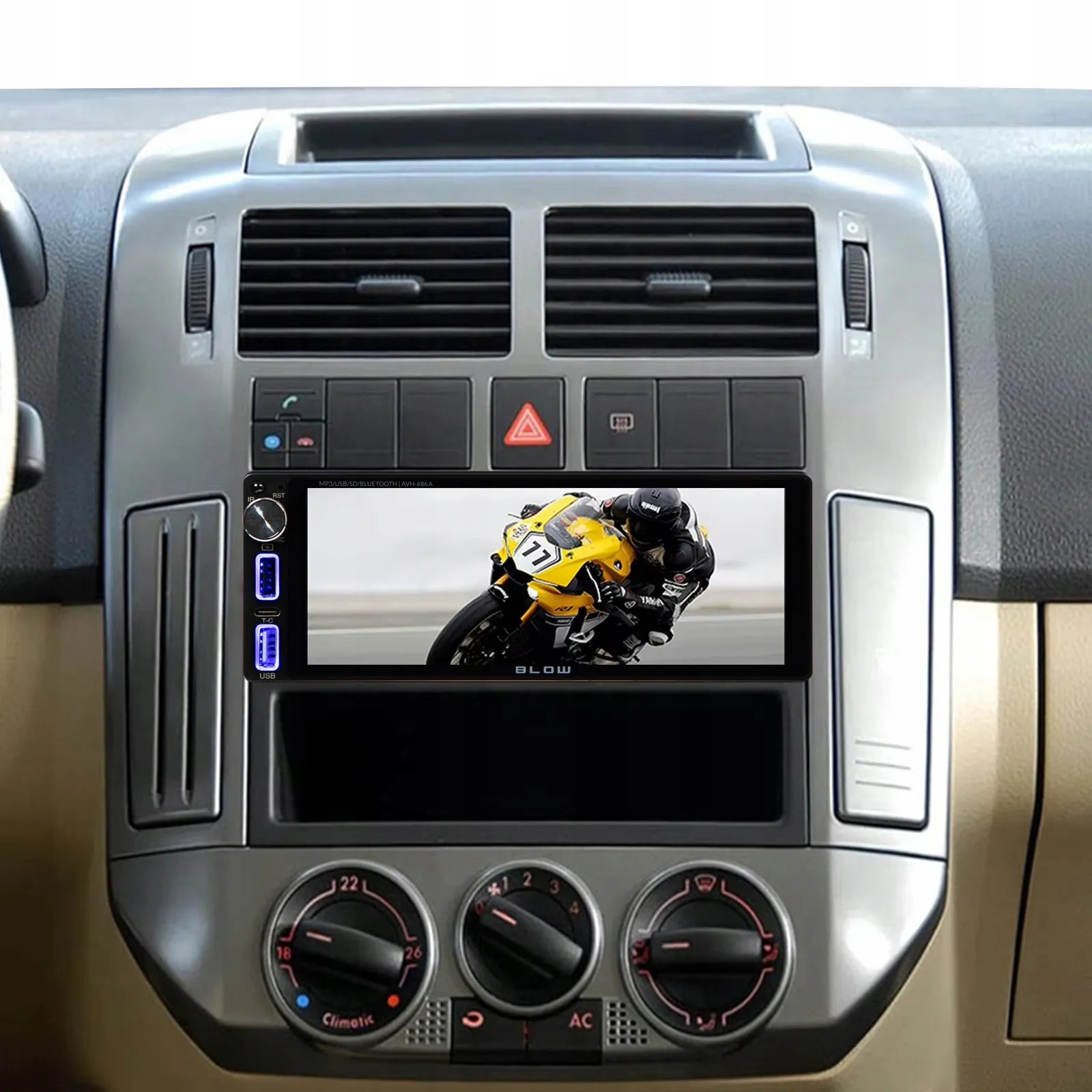Automobilinis radijas BLOW AVH686A 1-DIN jutiklinis 6.86" Bluetooth CarPlay Android Auto
