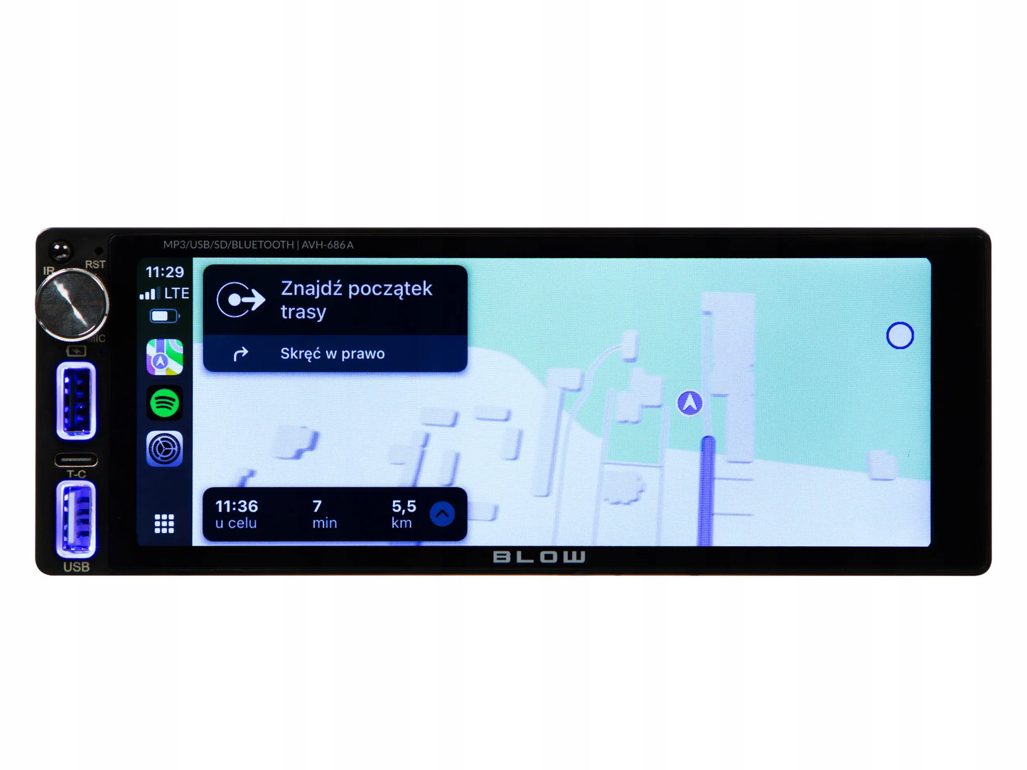 Automobilinis radijas BLOW AVH686A 1-DIN jutiklinis 6.86" Bluetooth CarPlay Android Auto