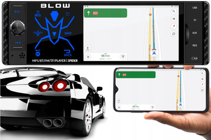 Automobilinis radijas BLOW Spider 1-DIN Bluetooth USB SD AUX jutiklinis 4 colių ekranas