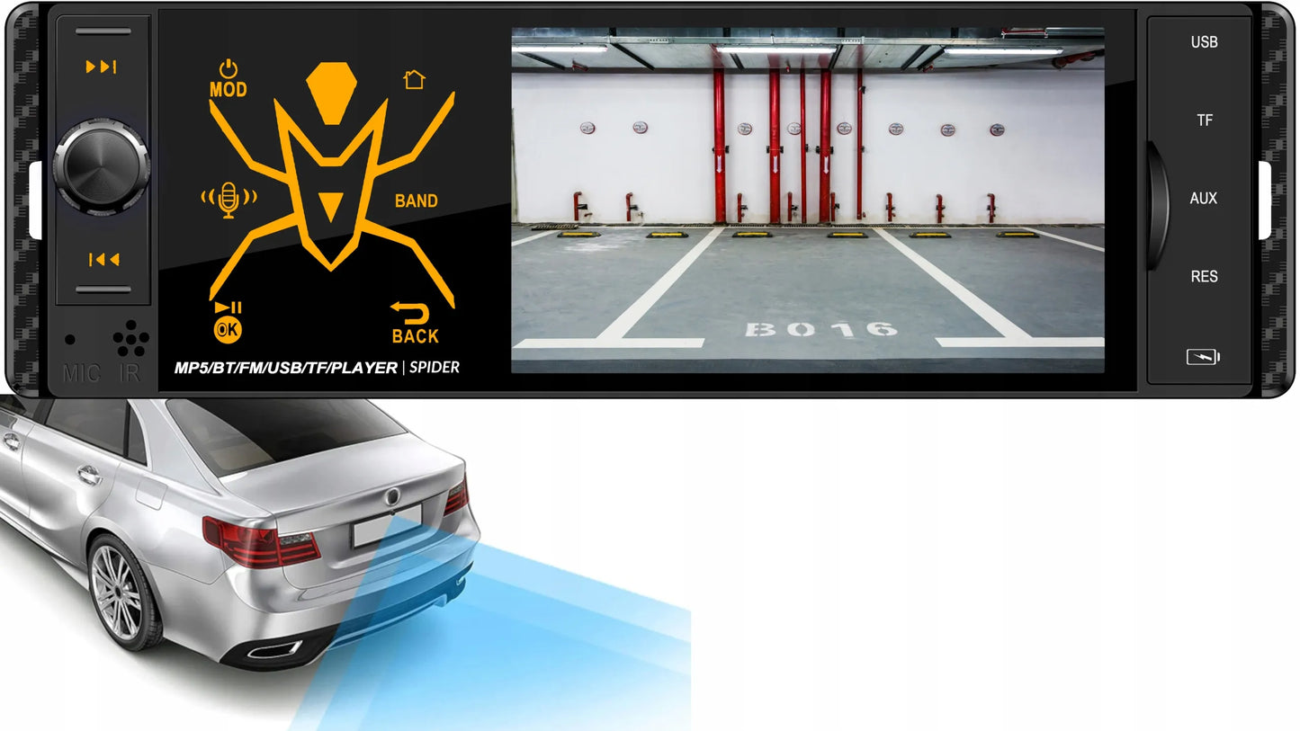 Automobilinis radijas BLOW Spider 1-DIN Bluetooth USB SD AUX jutiklinis 4 colių ekranas