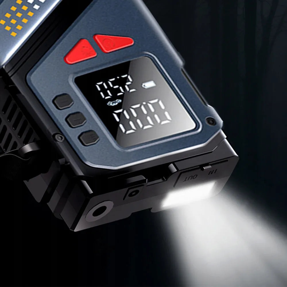 Automobilinis užvedimo įrenginys „Booster Jump Starter“ 8000mAh PowerBank kompresorius LED